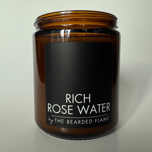 Rich Rose Water - 8 oz. Candle (Amber or Matte Black)